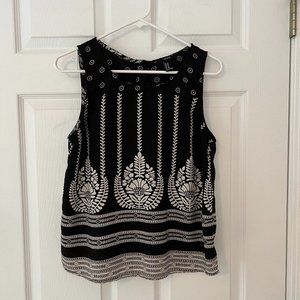 Greek Pattern Tank w/Button Back